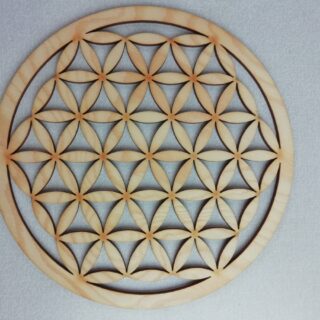 Dřevěný harmonizační Květ života 20 cm (dekorace, podložka, na stěnu...)
