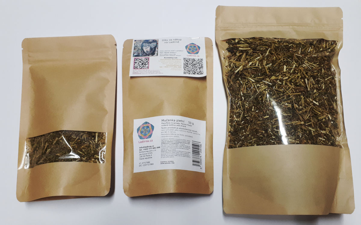 DOPRODEJ! 50 % SLEVA! Mučenka pletní - Passiflora Incarnata (Passion Flower), drcená nať - Obrázek 2