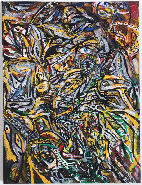 Chrisantem Macháček: Ecce Homo, akryl na plátně 30 x 40 cm