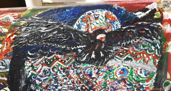 Chrisantem Macháček: Obraz Aulum-Jum (akryl na plátně 50x50 cm) - Obrázek 3