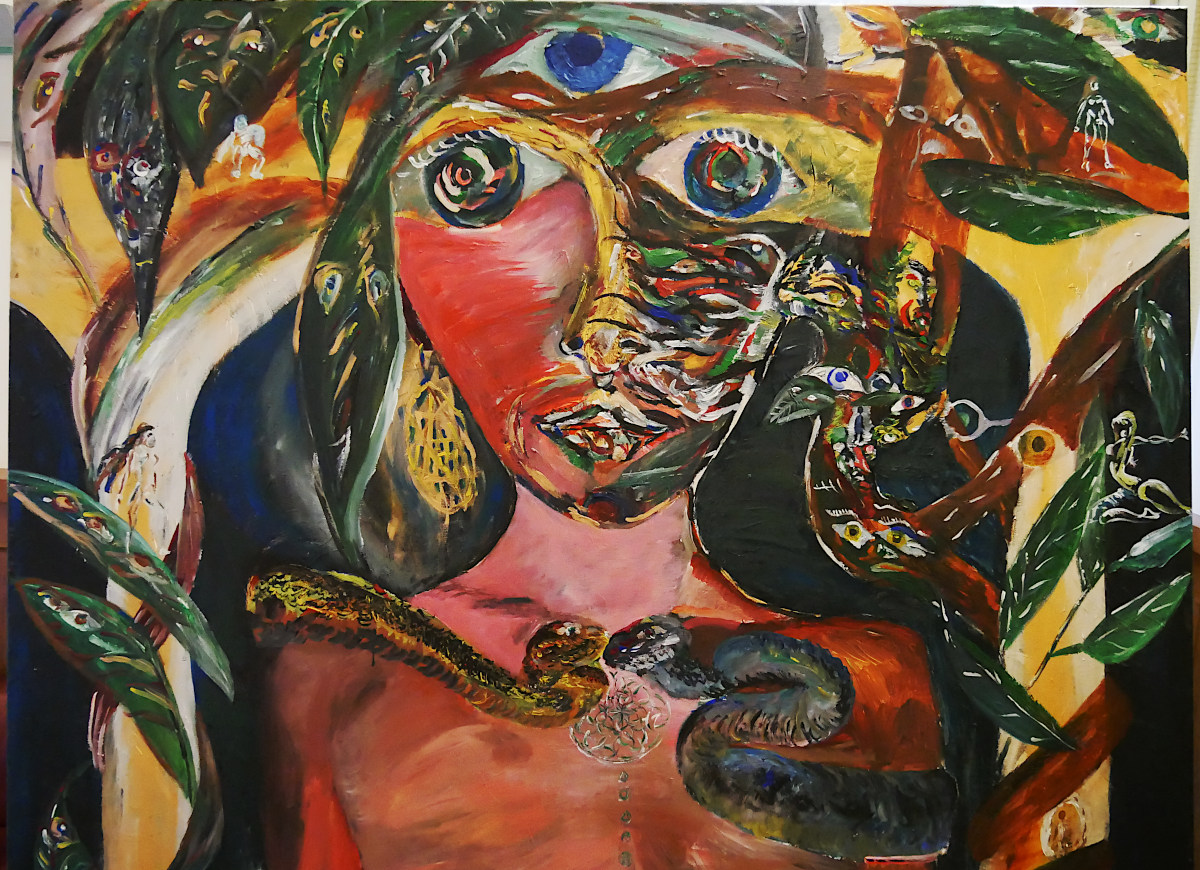 Chrisantem Macháček: Velekněžka, akryl na plátně 150x200 cm, 2020 - Obrázek 2