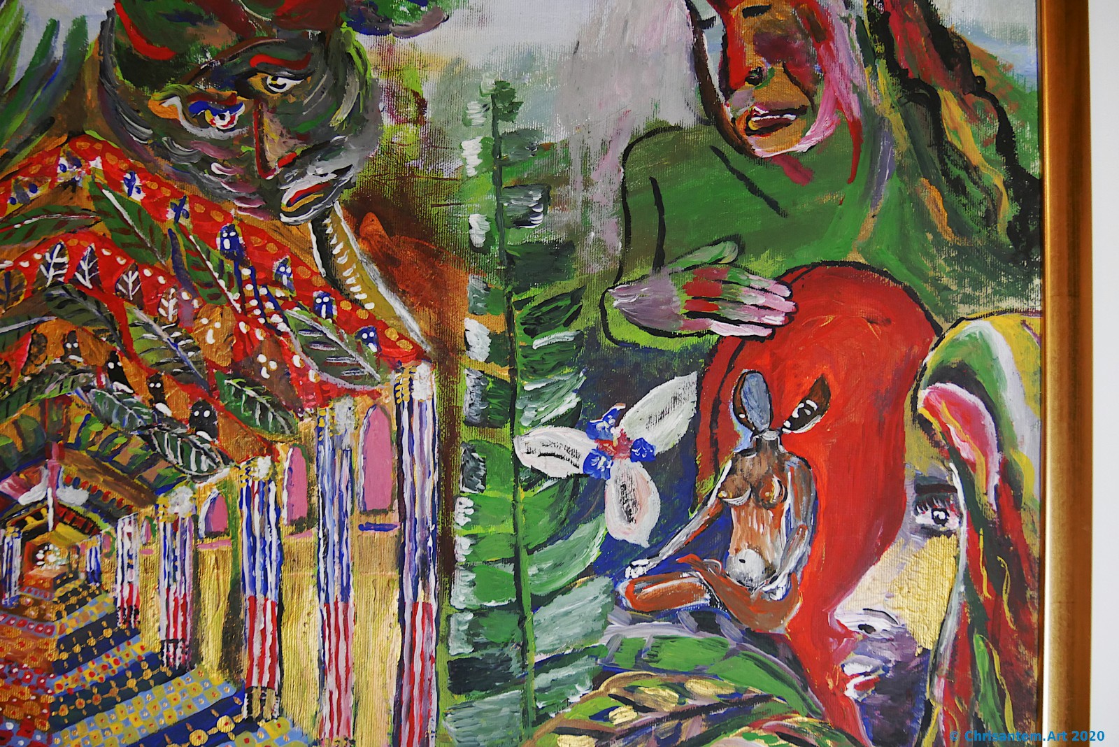 Chrisantem Macháček: Obraz „Dotek Neviditelného“, 98 x 68 cm, Kolumbie 2020 - Obrázek 9