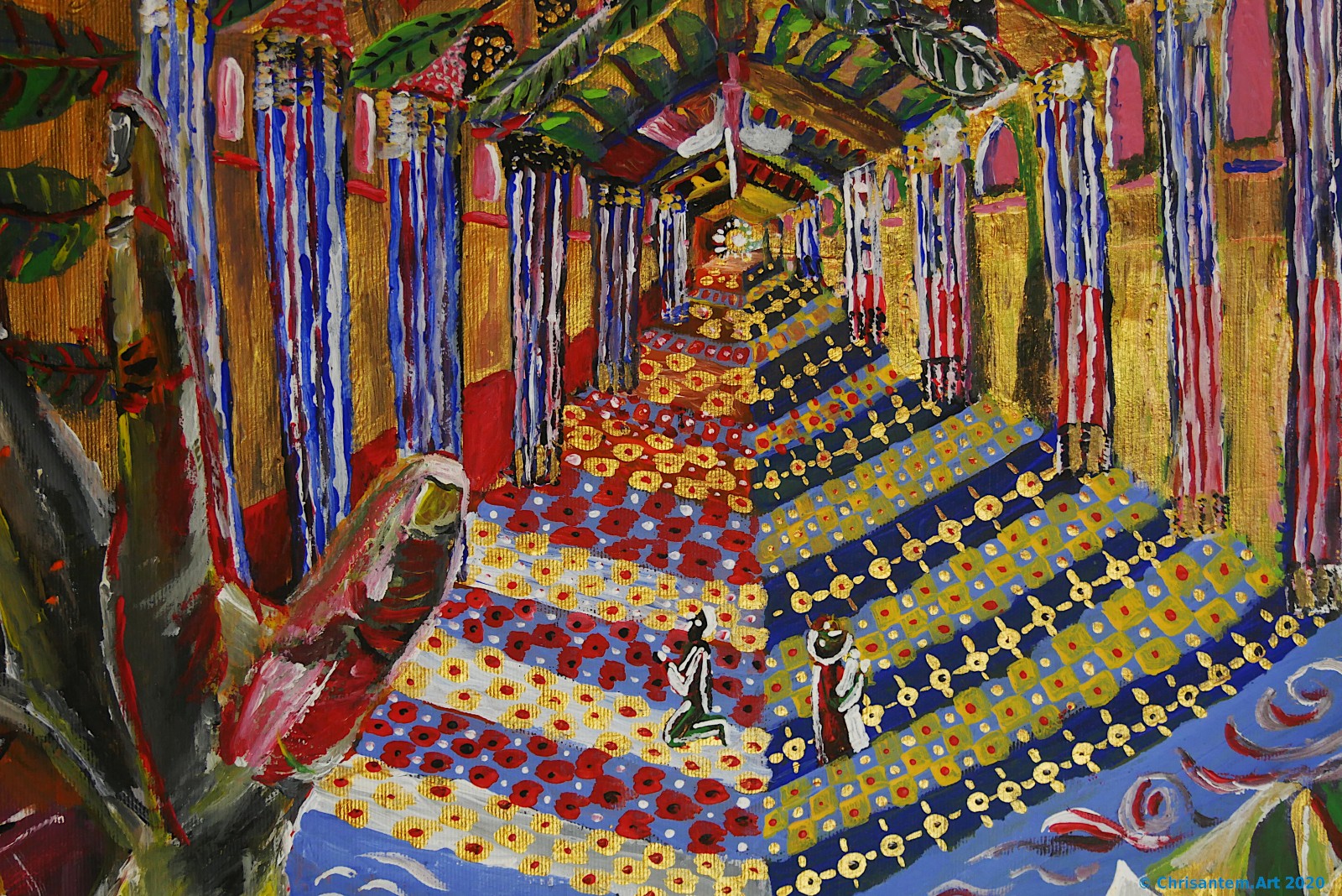 Chrisantem Macháček: Obraz „Dotek Neviditelného“, 98 x 68 cm, Kolumbie 2020 - Obrázek 7