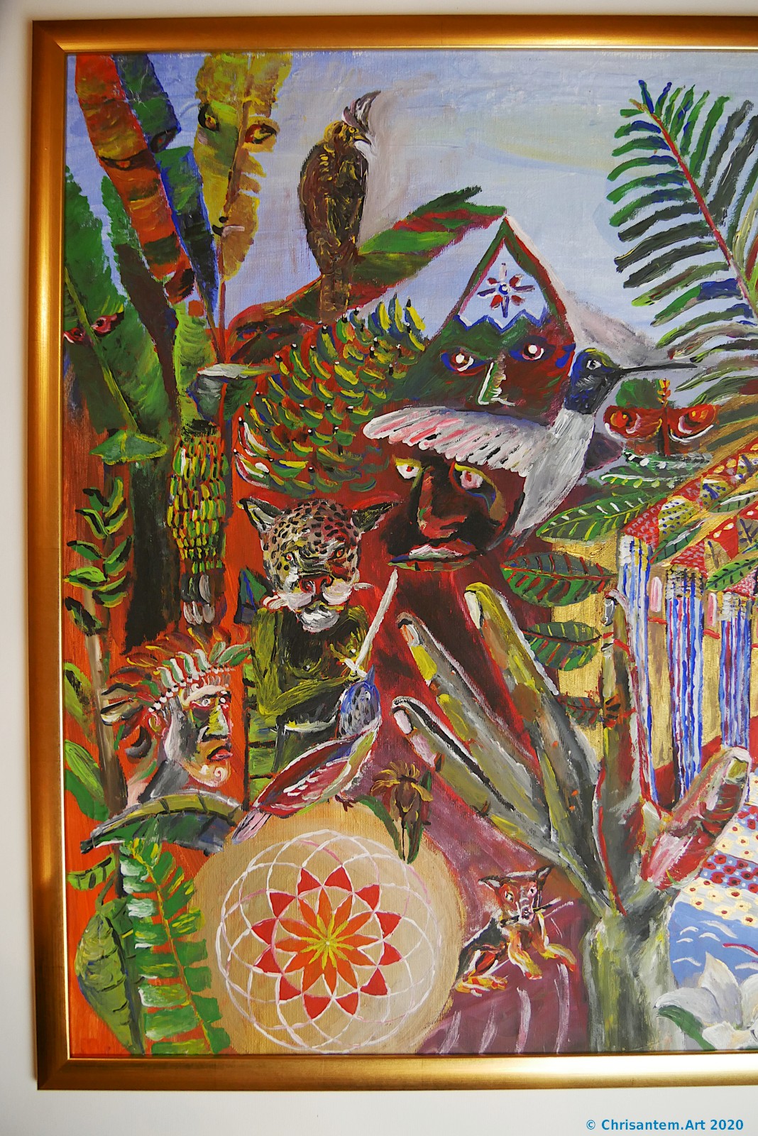 Chrisantem Macháček: Obraz „Dotek Neviditelného“, 98 x 68 cm, Kolumbie 2020 - Obrázek 2