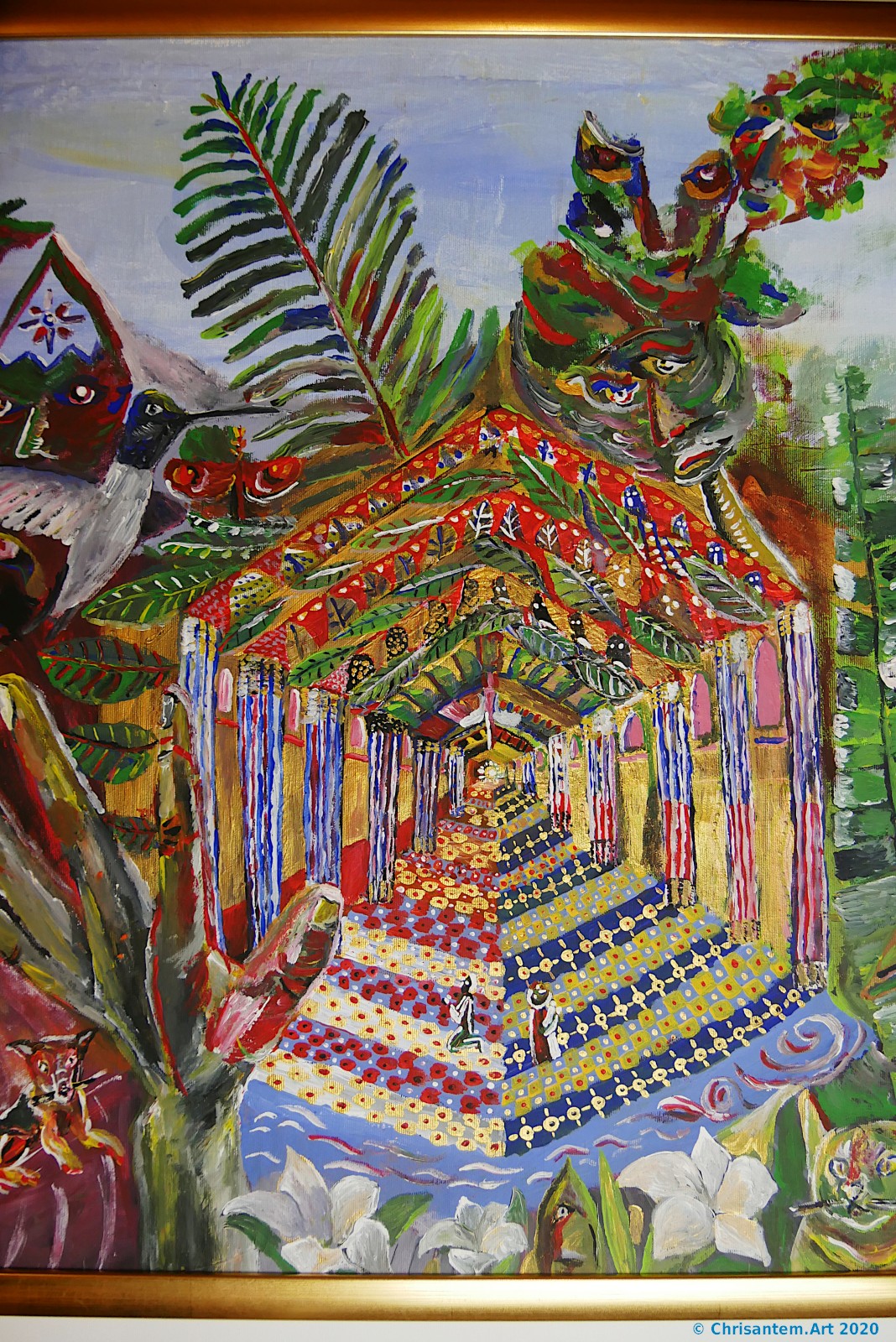 Chrisantem Macháček: Obraz „Dotek Neviditelného“, 98 x 68 cm, Kolumbie 2020 - Obrázek 3