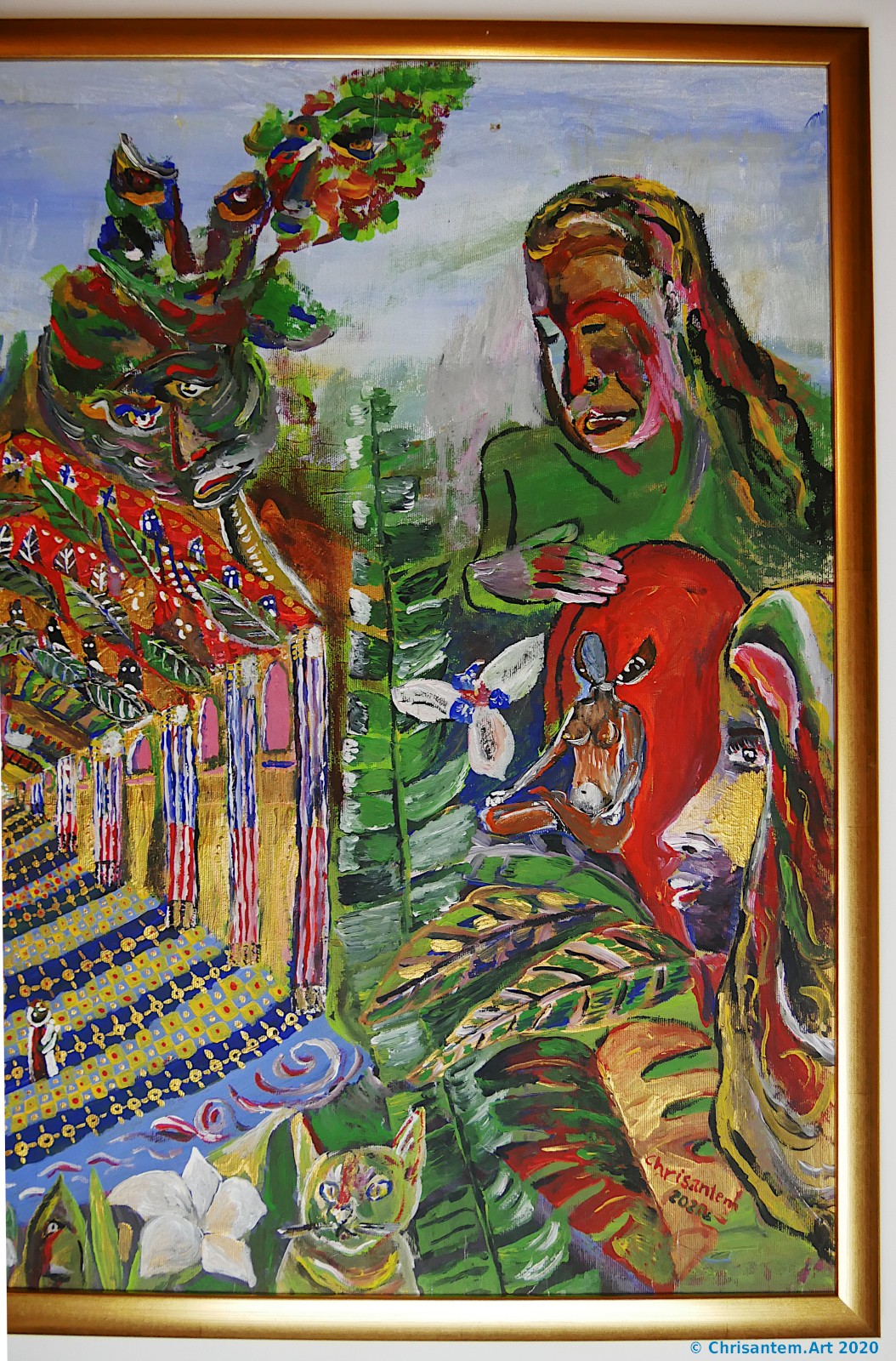 Chrisantem Macháček: Obraz „Dotek Neviditelného“, 98 x 68 cm, Kolumbie 2020 - Obrázek 4