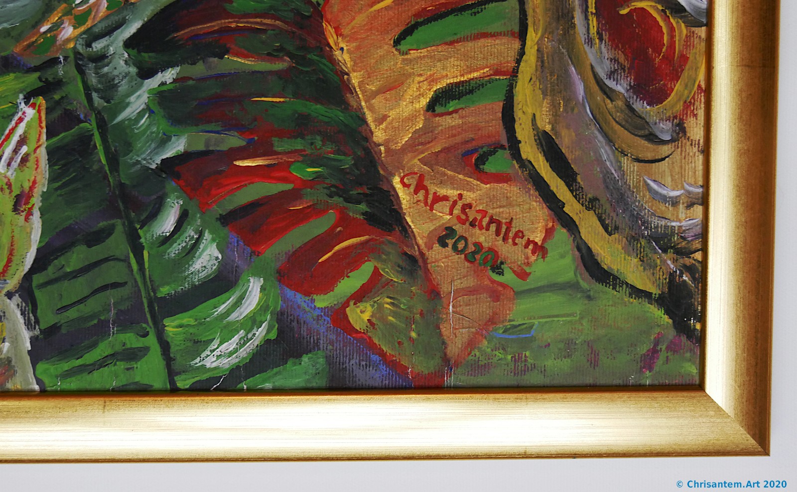 Chrisantem Macháček: Obraz „Dotek Neviditelného“, 98 x 68 cm, Kolumbie 2020 - Obrázek 6