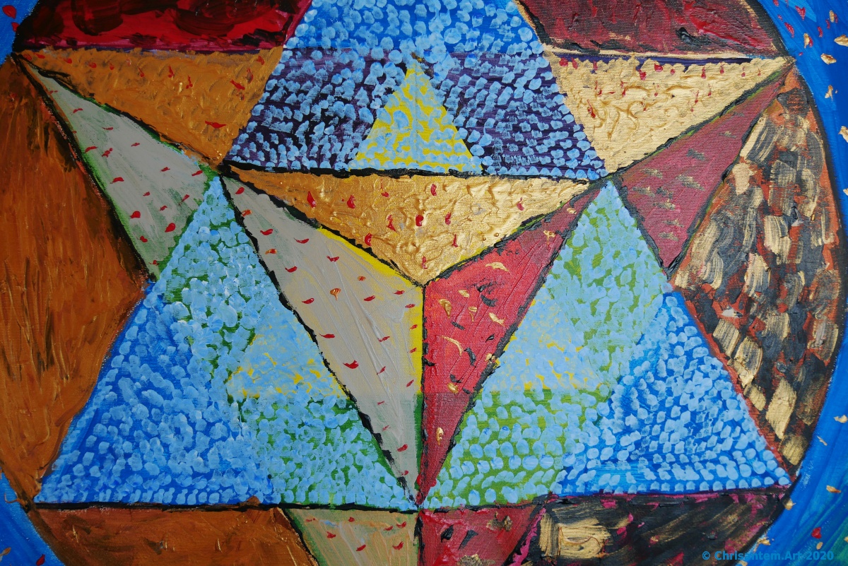 Chrisantem Macháček: Obraz „Hvězdostěn“, 100×100 cm, 2020 - Obrázek 3