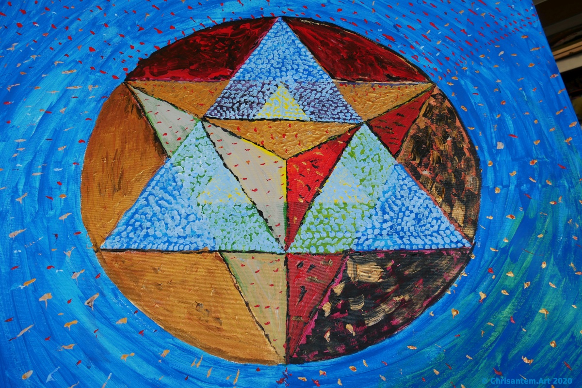 Chrisantem Macháček: Obraz „Hvězdostěn“, 100×100 cm, 2020 - Obrázek 8