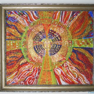 Chrisantem Macháček: Obraz „Požehnání“, 59 x 51 cm, Kolumbie 2020