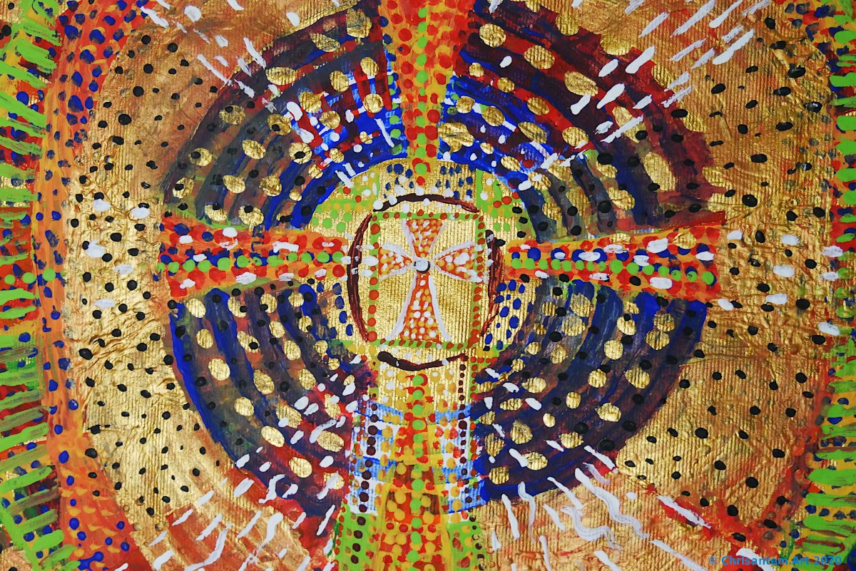 Chrisantem Macháček: Obraz „Požehnání“, 59 x 51 cm, Kolumbie 2020 - Obrázek 2