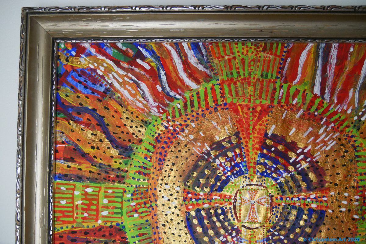 Chrisantem Macháček: Obraz „Požehnání“, 59 x 51 cm, Kolumbie 2020 - Obrázek 4