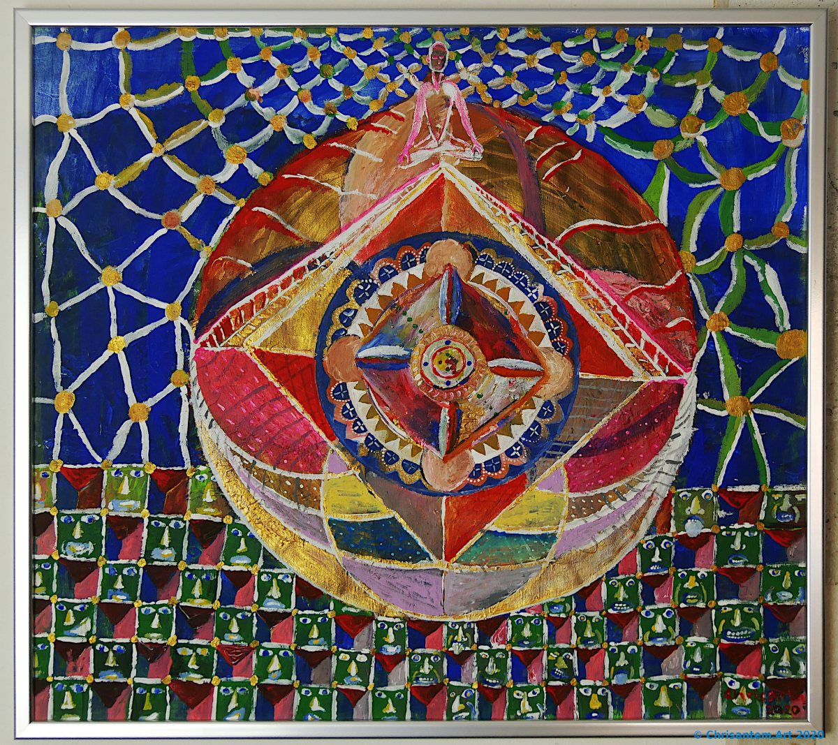 Chrisantem Macháček: Obraz „Existencionální meditace, neboli Nekonečný Zdroj Energie“, 59 x 53 cm, Kolumbie 2020