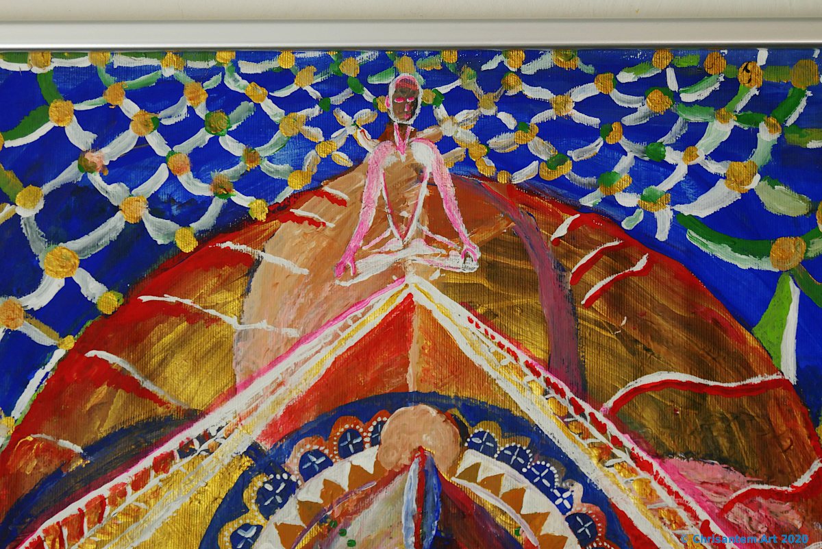 Chrisantem Macháček: Obraz „Existencionální meditace, neboli Nekonečný Zdroj Energie“, 59 x 53 cm, Kolumbie 2020 - Obrázek 3