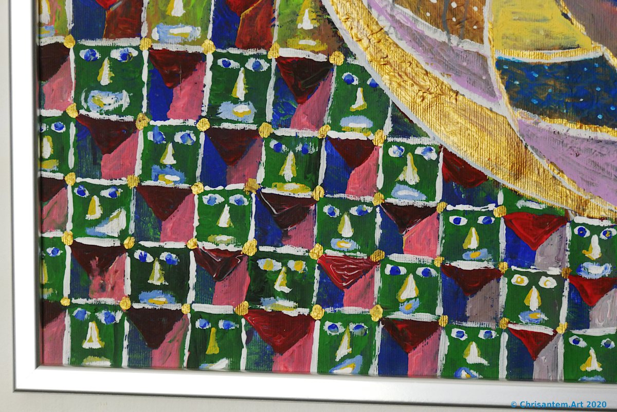 Chrisantem Macháček: Obraz „Existencionální meditace, neboli Nekonečný Zdroj Energie“, 59 x 53 cm, Kolumbie 2020 - Obrázek 4