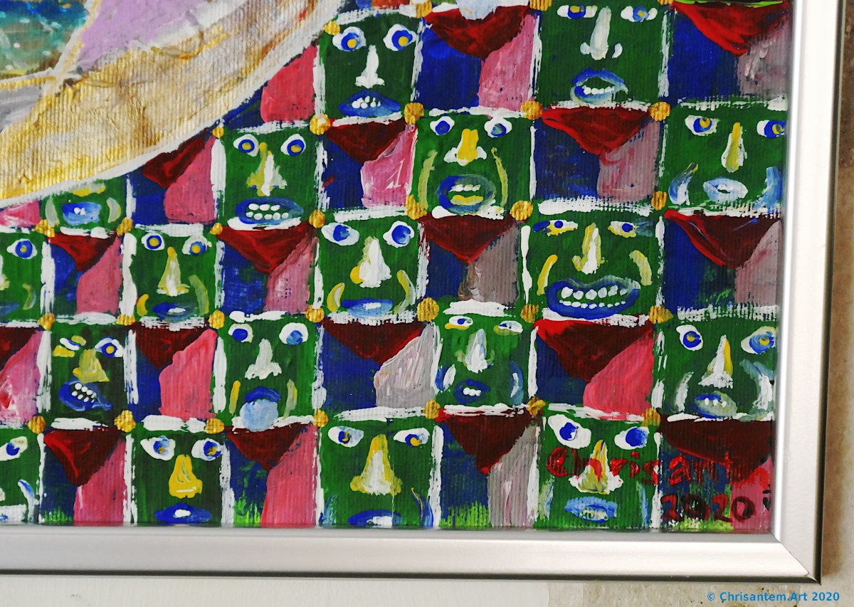 Chrisantem Macháček: Obraz „Existencionální meditace, neboli Nekonečný Zdroj Energie“, 59 x 53 cm, Kolumbie 2020 - Obrázek 2