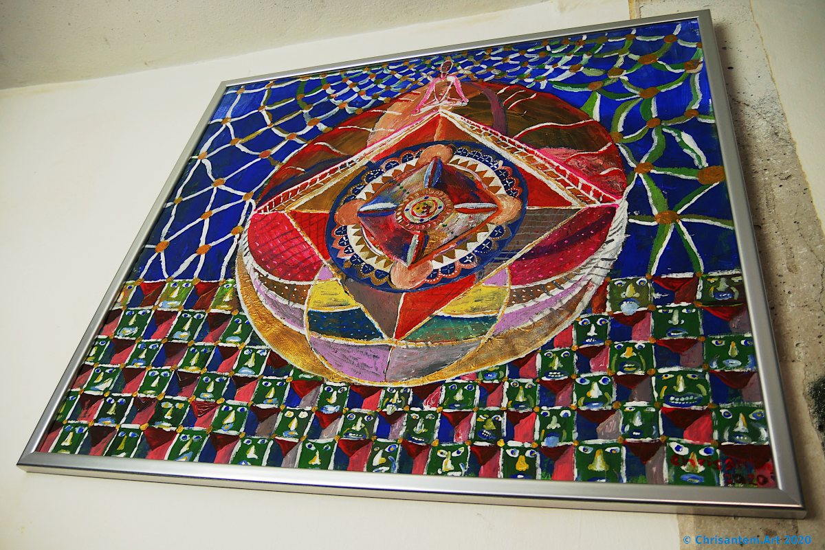 Chrisantem Macháček: Obraz „Existencionální meditace, neboli Nekonečný Zdroj Energie“, 59 x 53 cm, Kolumbie 2020 - Obrázek 7