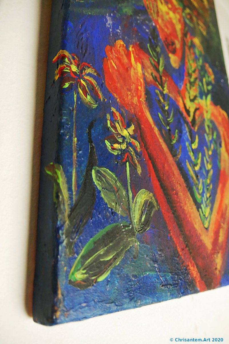 Chrisantem Macháček: Obraz „Tonantzin“, akryl na plátně 36×52 cm, 2020 - Obrázek 8