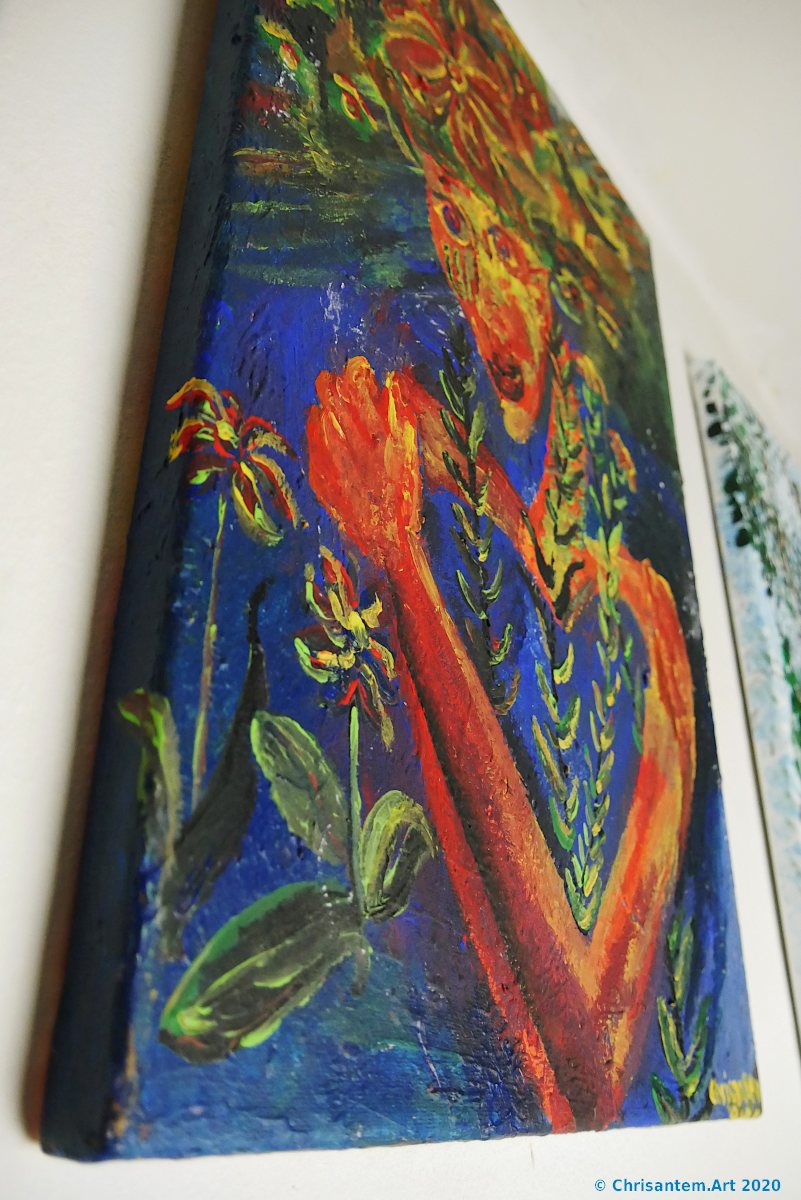 Chrisantem Macháček: Obraz „Tonantzin“, akryl na plátně 36×52 cm, 2020 - Obrázek 7