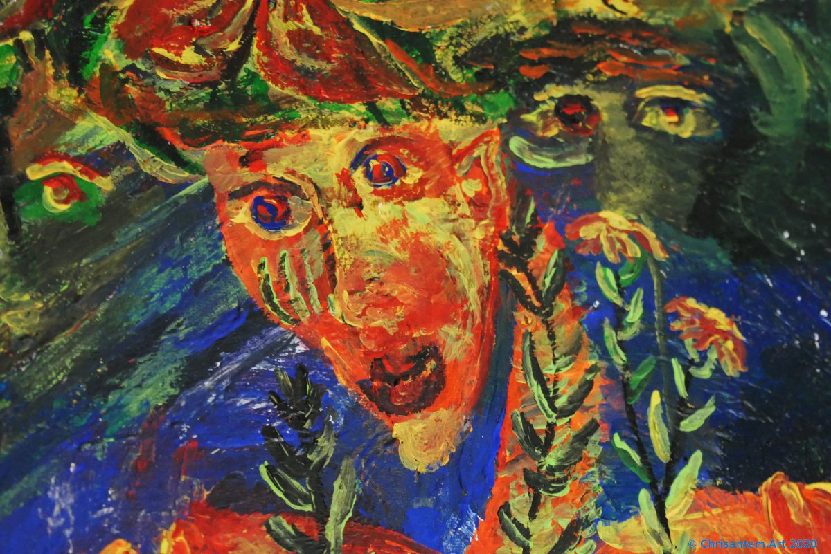 Chrisantem Macháček: Obraz „Tonantzin“, akryl na plátně 36×52 cm, 2020 - Obrázek 5