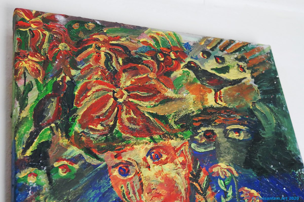 Chrisantem Macháček: Obraz „Tonantzin“, akryl na plátně 36×52 cm, 2020 - Obrázek 4