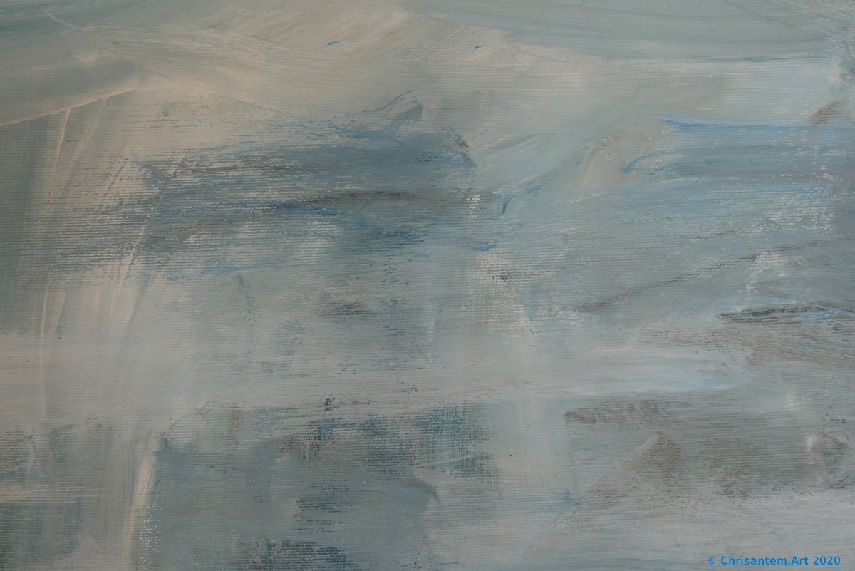 Chrisantem Macháček: Obraz „Kitesurfeři na pláži Beauduc“, 100×100 cm, Francie 2020 - Obrázek 6
