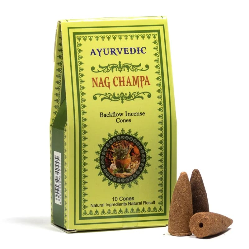 Vykuřovací vonné hranolky Ayurvéda Nag Champa - "kouřový vodopád", 10 ks