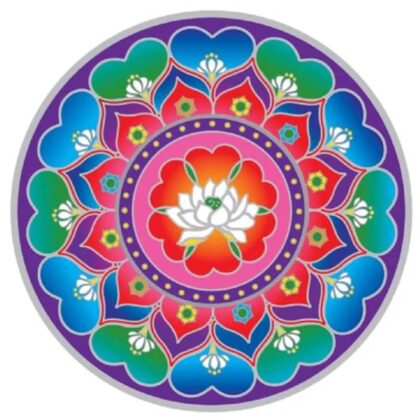 Průhledná samolepka na okno Lotus Srdce, 14 cm