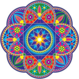 Průhledná samolepka na okno Sluneční Mandala, 13,5 cm