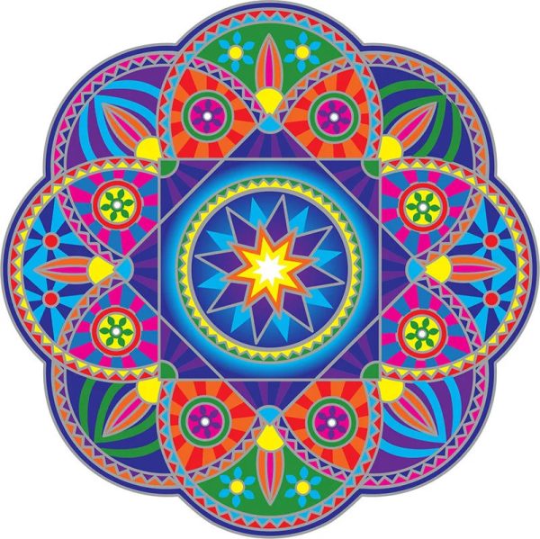 Průhledná samolepka na okno Sluneční Mandala, 13,5 cm