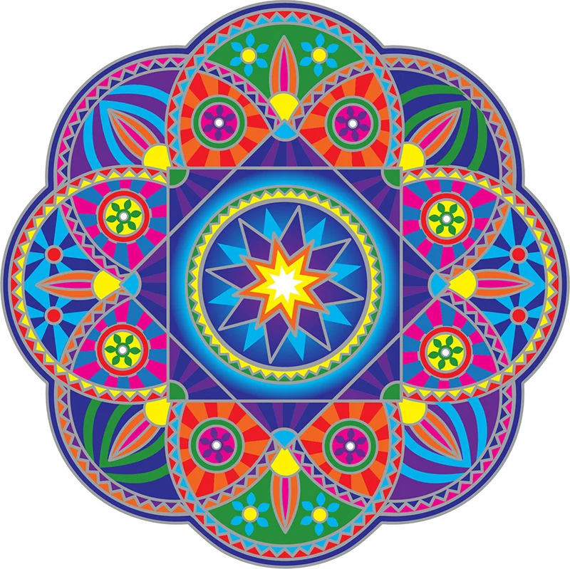 Průhledná samolepka na okno Sluneční Mandala, 13,5 cm