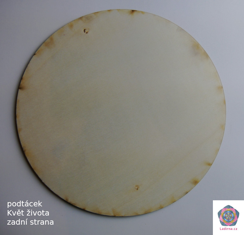 Dřevěný podtácek Květ života 20 cm - Obrázek 3