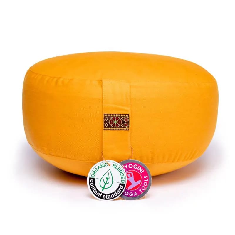 Meditační polštář z biobavlny s pohankovými slupkami, barva žlutá
