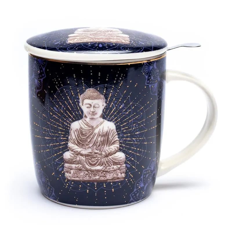 Sada 2x 400 ml hrníčků se sítkem na čaj, Buddha - Obrázek 2