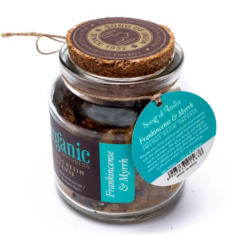 Vykuřovací kadidlová směs z Indie s myrrhou, ve sklenici, 100 g - Obrázek 2