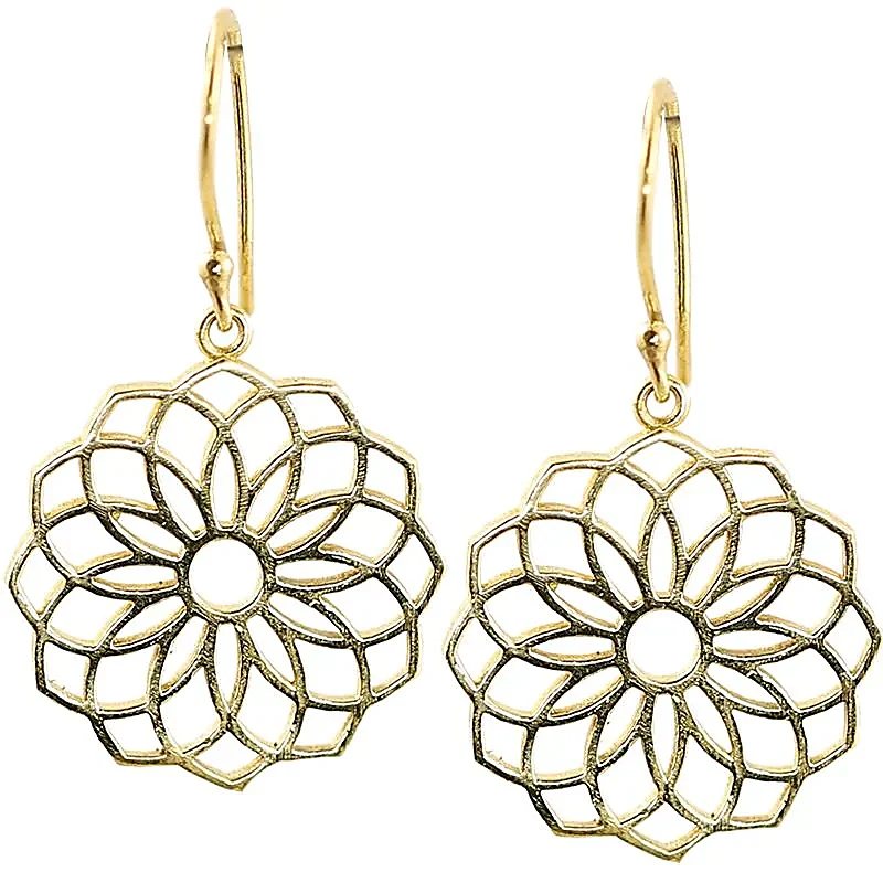 Náušnice semeno života, mosaz, 2,5 cm