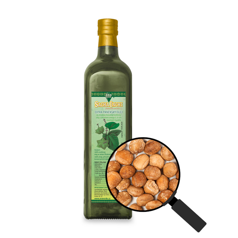 Oro Verde Sacha inchi (Plukenetia volubilis) extra panenský olej z Peru, 250 ml