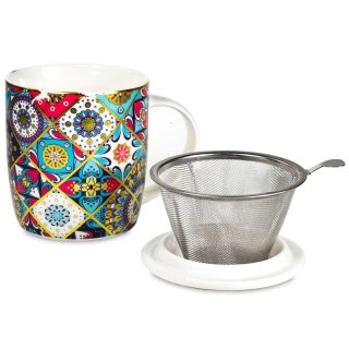 Sada 2x 400 ml hrníčků se sítkem na čaj, orientální vzor