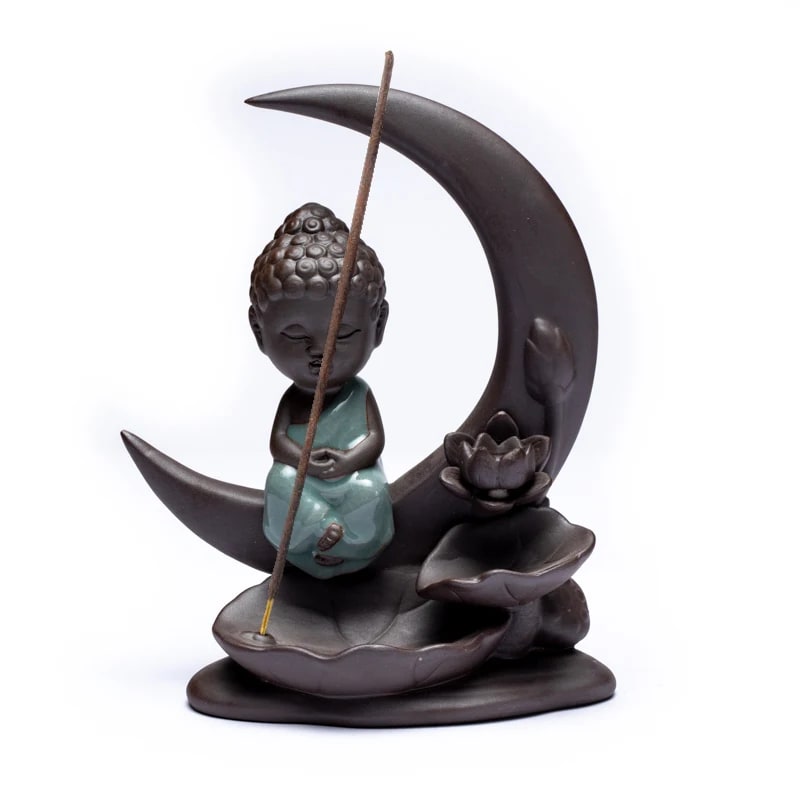 Vykuřovací podložka a "kouřový vodopád" - "Malý Buddha a měsíc" - Obrázek 2