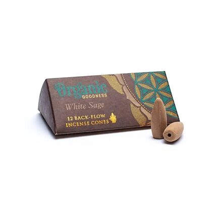 Vykuřovací vonné hranolky Organic Goodness White Sage (bílá šalvěj) - "kouřový vodopád", 12 ks