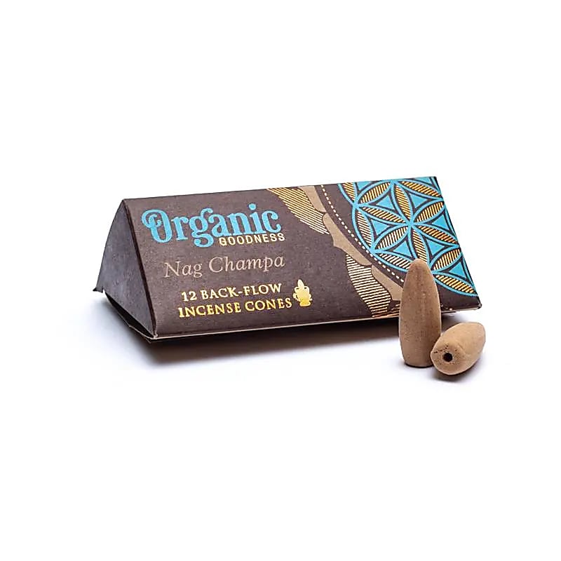 Vykuřovací vonné hranolky Organic Goodness Nag Champa - "kouřový vodopád", 12 ks